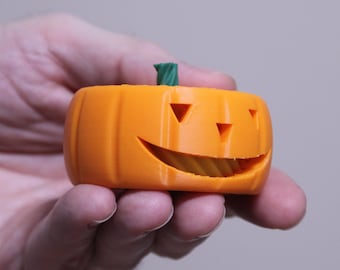 Calabaza giratoria que brilla en la oscuridad: juguete antiestrés de Halloween impreso en 3D, juguete antiestrés ASMR