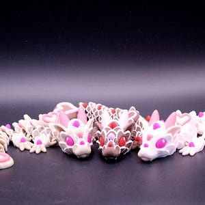 Cookie Heart Dragon – 3D Printed Articulated Fantasy Figurine, Chocolate & Sugar Variants