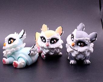Mini Owlbear Cub Figurine – 3D Printed Articulated DnD Familiar, Fantasy RPG Creature