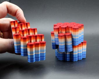 Climate Data StrataStack Hex Fidget – drukowany w 3D gadżet na biurko – mały