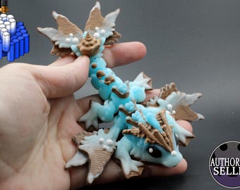 Articulated Winter Ocean Dragon – 3D Printed Sea Dragon Decor