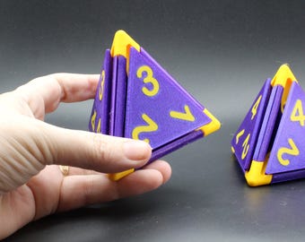 Clicky D4 Dice Fidget – Large 3D Printed RPG Desk Fidget