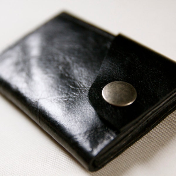 Leather Wallet aka The Dave in Black and Grey