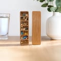 Wooden Weekly Pill Box, 7 Day Organizer for Pills, Cute Vitamin Case
