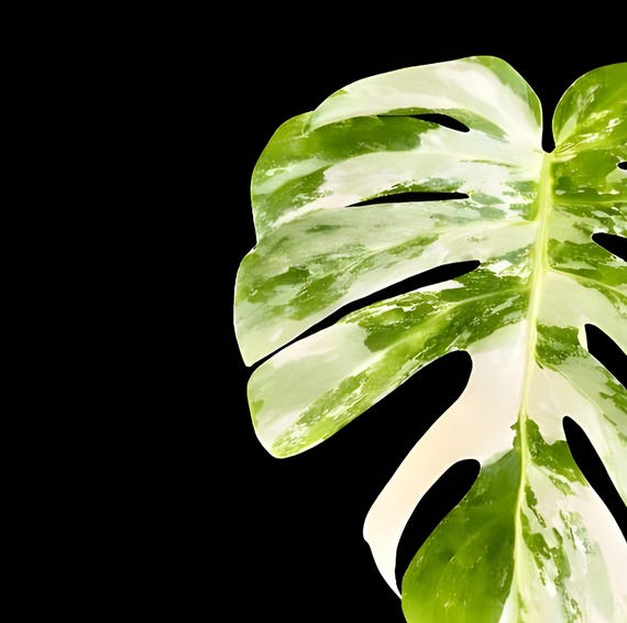 Monstera Borsigiana Albo tissue culture plant Rare tropical plant White Variegation