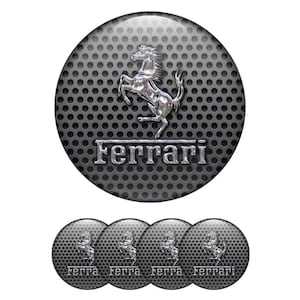 4 pcs Ferrari emblem sticker - domed sticker with resin only for wheels & center hubs
