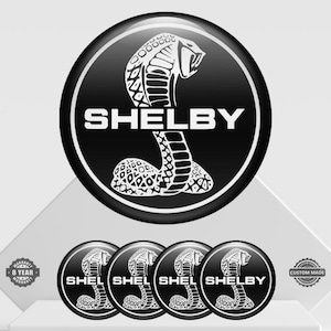 4 pcs Shelby emblem sticker - domed sticker with epoxy resin for wheels & center hubs