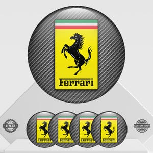 4 pcs Ferrari emblem sticker - domed sticker with resin only for wheels & center hubs