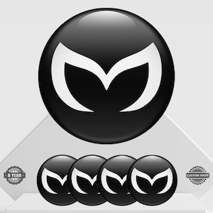 4 pcs Mazda decals, self-adhesive emblem sticker - 3D domed sticker for wheels & hubs top