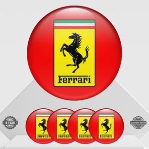 4 pcs Ferrari emblem sticker - domed sticker with resin only for wheels & center hubs