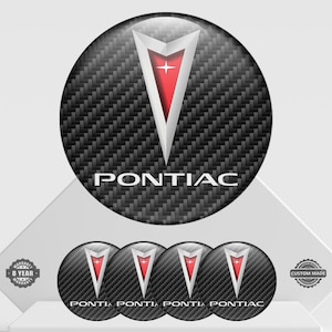 4 pcs Pontiac decals self-adhesive emblem sticker - 3D domed sticker for wheels & hubs top