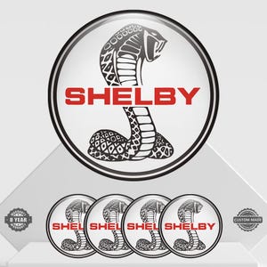 4 pcs Shelby emblem sticker - domed sticker with epoxy resin for wheels & center hubs