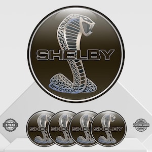 4 pcs Shelby emblem sticker - domed sticker with epoxy resin for wheels & center hubs