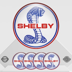 4 pcs Shelby emblem sticker - domed sticker with epoxy resin for wheels & center hubs
