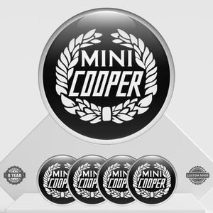 4 pcs Mini Cooper emblem self-adhesive sticker - resin only sticker for wheels & hubs top