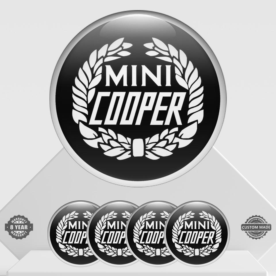 4 pcs Mini Cooper emblem self-adhesive sticker - resin only sticker for wheels & hubs top