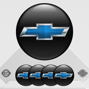 4 pcs Chevrolet emblem sticker - domed sticker with epoxy resin for wheels & center hubs.