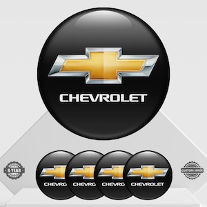 4 pcs Chevrolet emblem sticker - domed sticker with epoxy resin for wheels & center hubs.