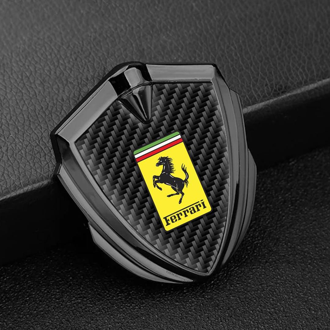 Domed Epoxy Ferrari Logo Metal Shield Fender Emblem Self-adhesive ...