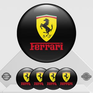 4 pcs Ferrari emblem sticker - domed sticker with resin only for wheels & center hubs