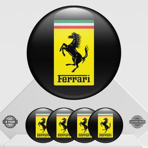 4 pcs Ferrari emblem sticker - domed sticker with resin only for wheels & center hubs