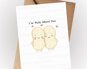 Valentines Day Greeting Card Funny Pun Nuts About You For Anniversary
