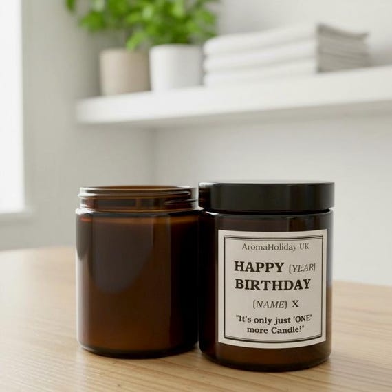 Personalized Birthday Candle, Citrus & Wine Scent, Funny Gift