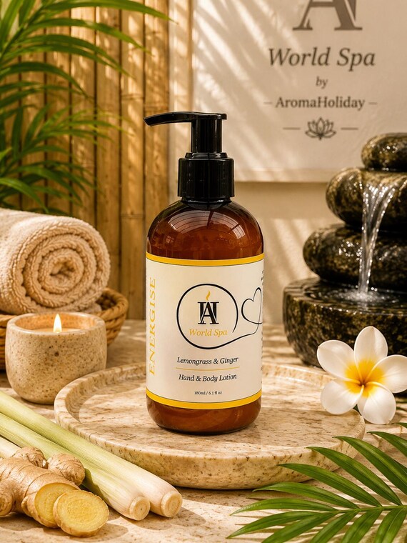 World SPA Lemongrass Ginger Hand Wash – Vegan Asian Citrus Liquid Soap, Refreshing Cleansing Luxury