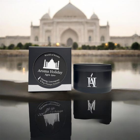 Agra Spice Scented Soy Candle: Lemongrass & Nag Champa
