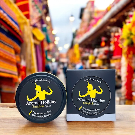 BANGKOK Scented Soy Candle Home Fragrance Gift, Spicy Thai Lemongrass, Anniversary, Honeymoon Gift