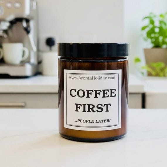 Coffee Latte Scented Soy Candle | Funny Gift for Coffee Lovers