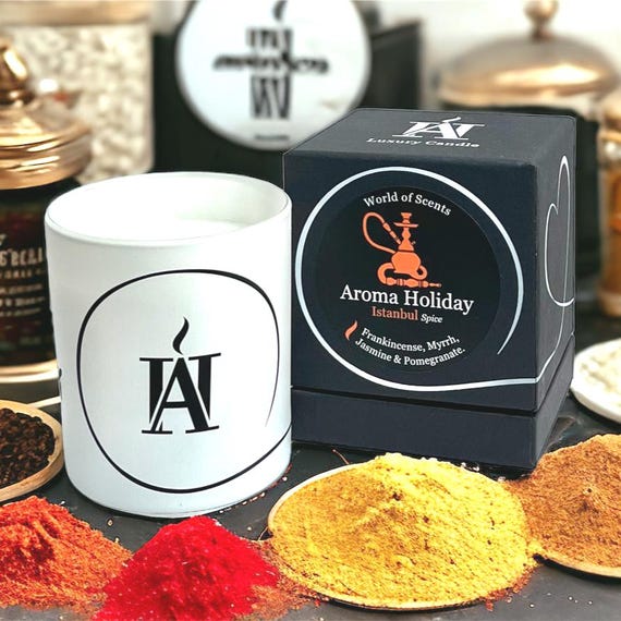Istanbul Scented Soy Candle: Frankincense, Myrrh & Pomegranate