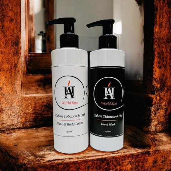 CUBAN Tobacco & Oak Hand Care Duo — Hand Wash and Lotion Gift Set — Vegan moisturiser — gift for her - a gift for him - Musky Cuban-inspired