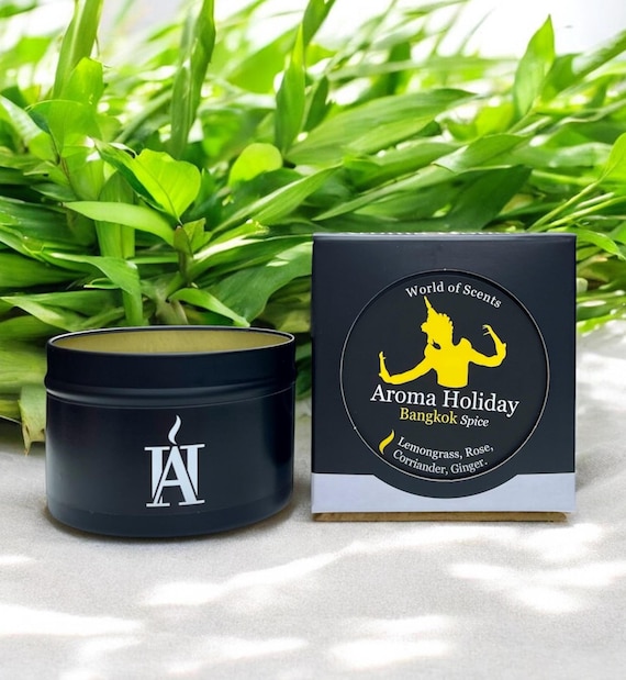 BANGKOK Scented Soy Candle Home Fragrance Gift, Spicy Thai Lemongrass, Anniversary, Honeymoon Gift