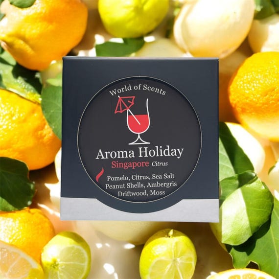 SINGAPORE Scented Soy Candle, Home Fragrance Gift, Citrus , Anniversary, Travel, Wedding, Honeymoon Gift