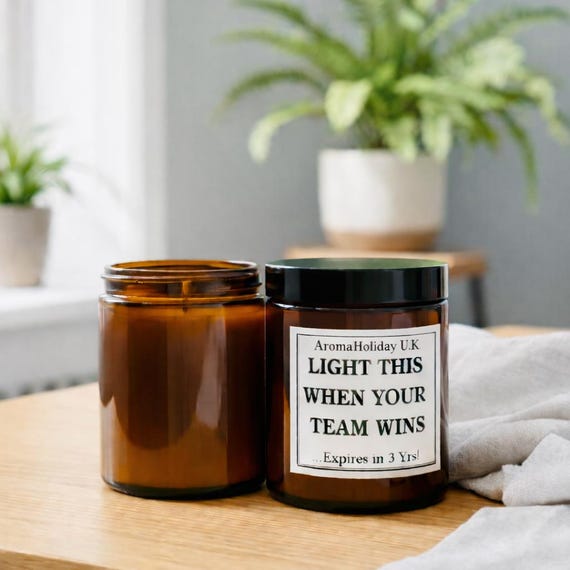 Funny Sports Fan Candle, Citrus & Wine Scented Soy Wax Candle, UK Made