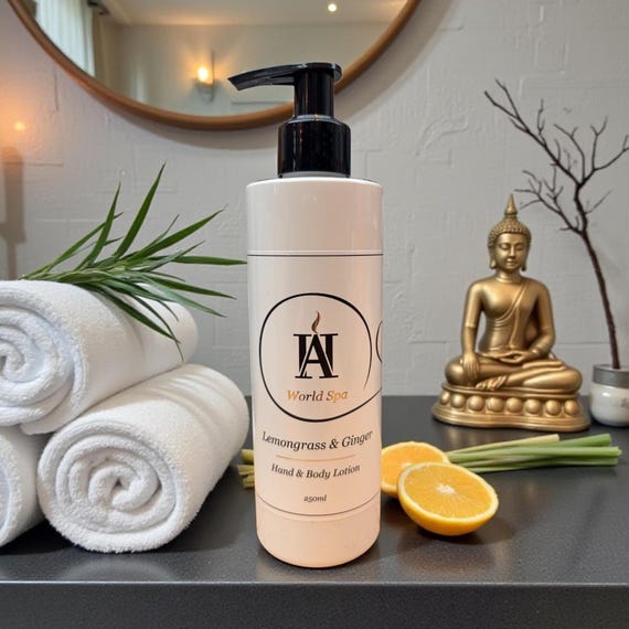 World SPA Lemongrass Ginger Hand and Body Lotion – Vegan Moisturising Asian Citrus Luxury Skincare