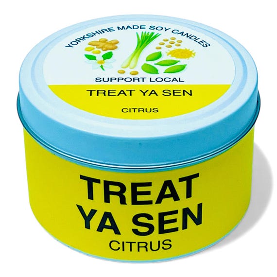 Yorkshire Scented Soy Candle: Lemongrass, Rose & Ginger - 30 Hr Burn