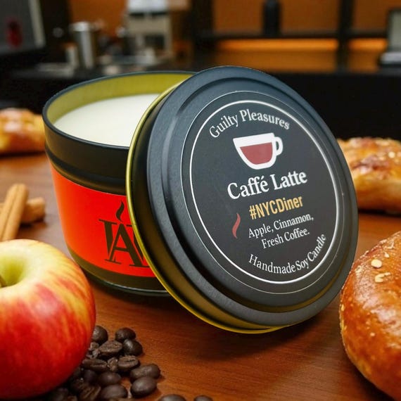 Caffe Latte Scented Soy Candle: Rich Coffee Shop Aroma