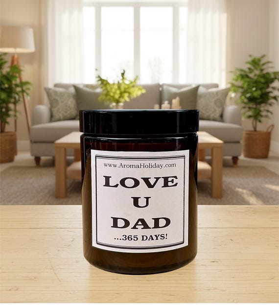 Love U DAD 365 Days Soy Candle: Rich Coffee Home Fragrance