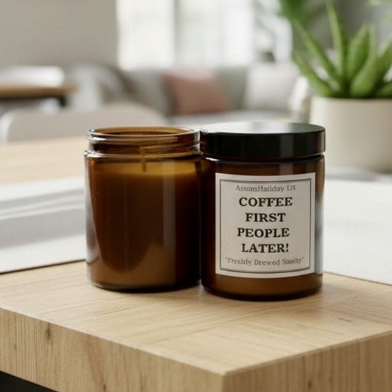 Coffee Latte Scented Soy Candle | Funny Gift for Coffee Lovers