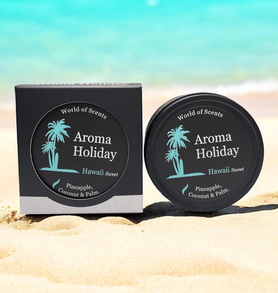 Hawaii Scented Soy Candle: Pineapple, Coconut, Palm - Tropical Home Fragrance