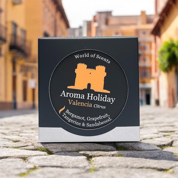 VALENCIA Scented Soy Candle Home Fragrance Gift, Spanish Zest, Anniversary, Travel, Wedding, Honeymoon Gift
