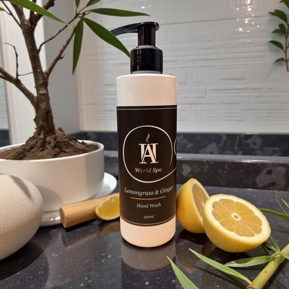 World SPA Lemongrass Ginger Hand Wash – Vegan Asian Citrus Liquid Soap, Refreshing Cleansing Luxury