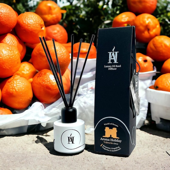 VALENCIA, SPAIN Citrus Reed Diffuser: Luxury Home Scent, Long Lasting, Fresh and invigorating.