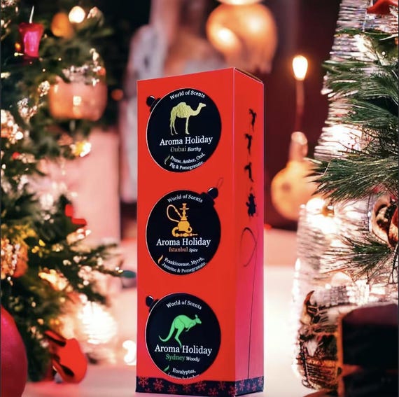 Christmas Spice Soy Candle Set, Dubai, Istanbul, Sydney, Tin Candles