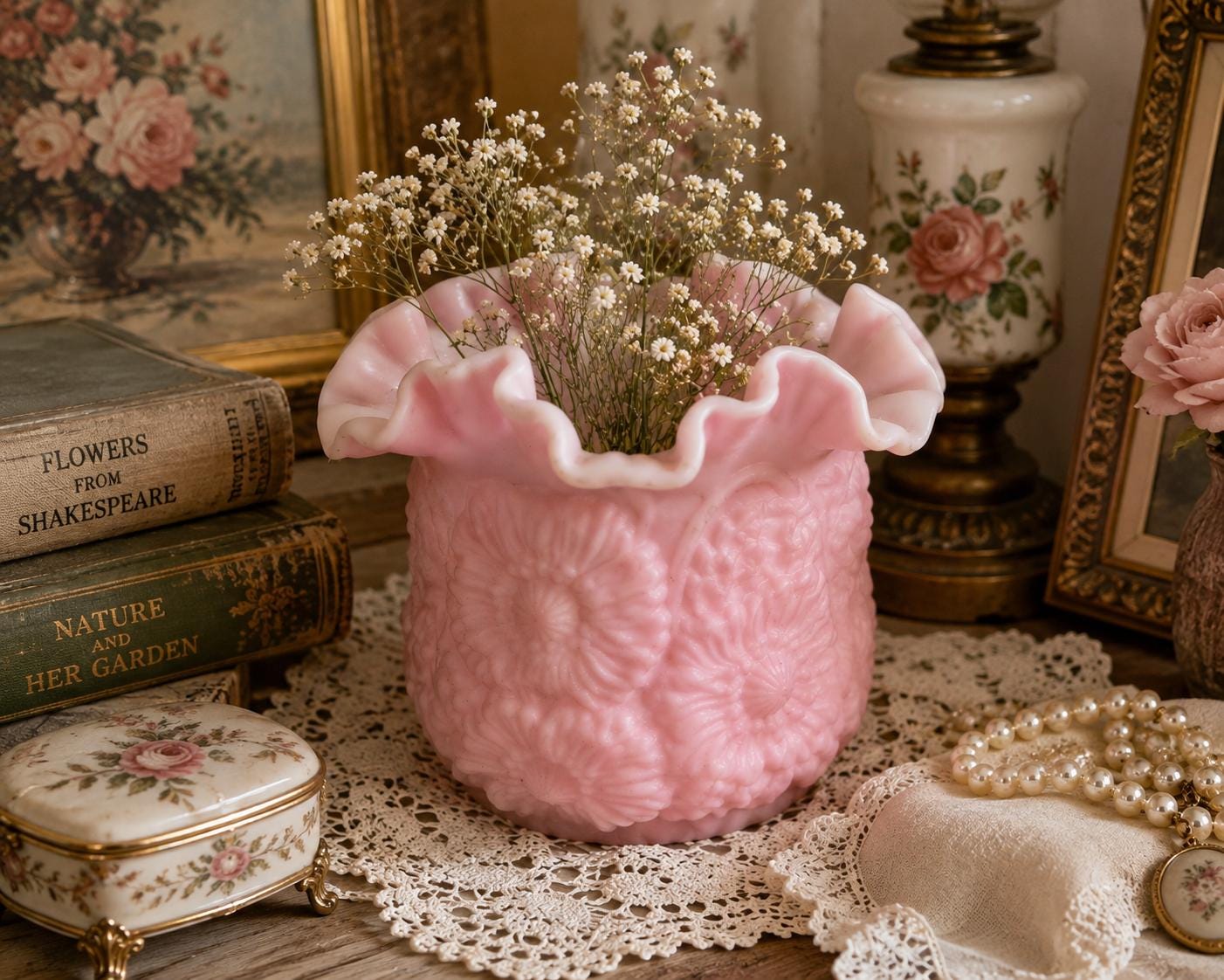 Fenton Pink Vase - Etsy