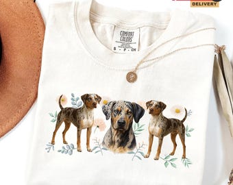 Catahoula luipaard hondenshirt - bloemen Catahoula eigenaar T-shirt - hond moeder hond vader cadeau - Louisiana hondenliefhebber geschenken - Catahoula luipaard hondenshirt
