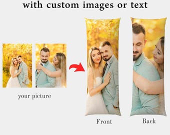 Aangepaste foto's of tekst lang kussen, gepersonaliseerd fotokussen, verjaardagscadeau aanpassen, sierkussen bruiloft aandenken (20 x 54 inch)