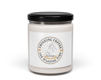 Chugging Coffee Soy Candle: White Sage & Lavender Scent